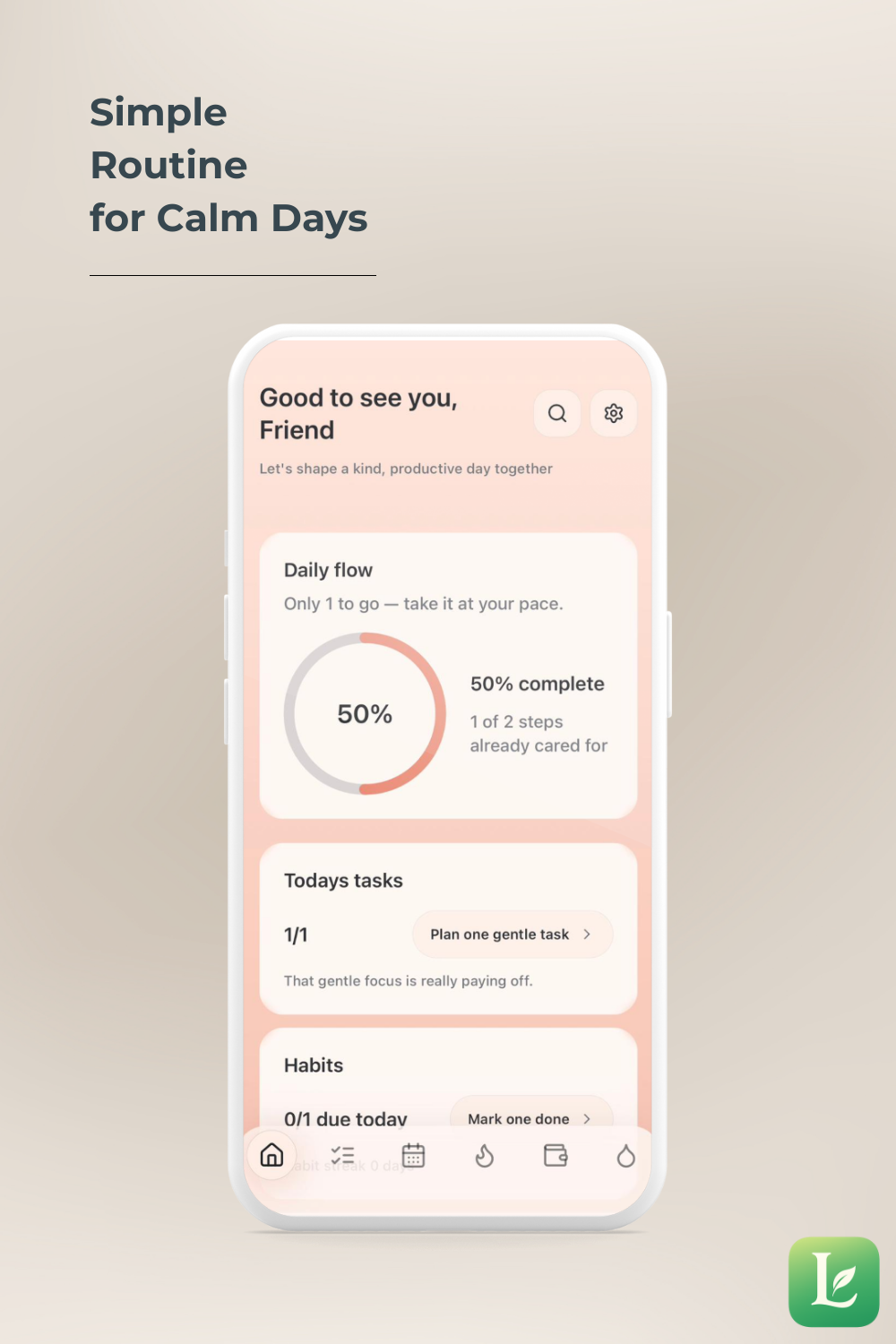 Livify app screenshot - Home view