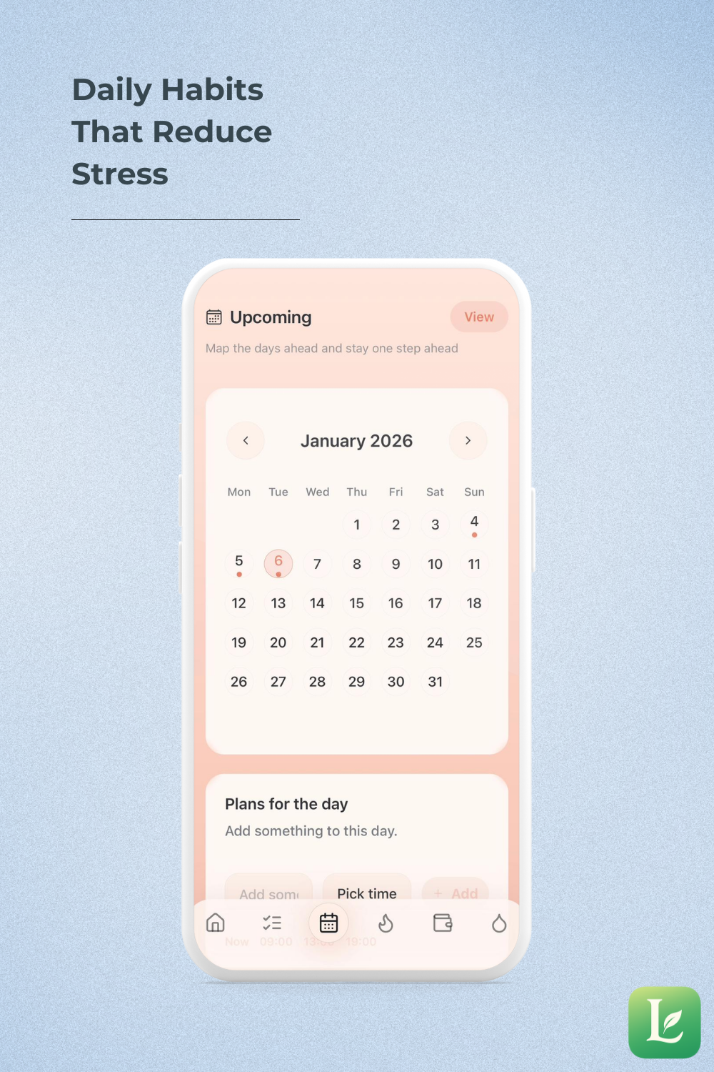 Livify app screenshot - Upcoming view
